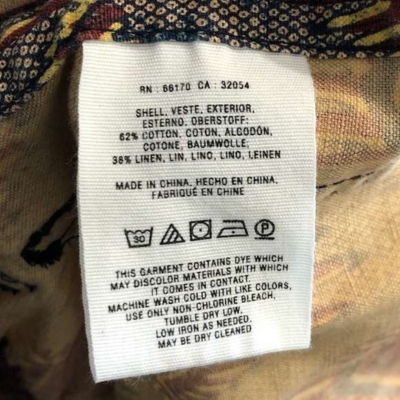 ANTHROPOLOGIE ELEVENSES Vest Women's Size Small Geo Vest Linen Brown Safari - Picture 7 of 13